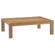 Modway Upland 3-Piece Teak Wood Patio Set with Coffee Table in Natural/White