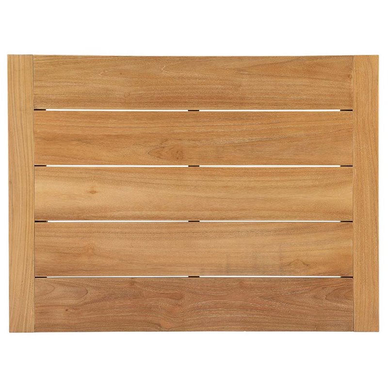 Modway Upland 3-Piece Teak Wood Patio Set with Coffee Table in Natural/White