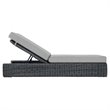 Modway Summon Aluminum and Rattan Patio Chaise Lounge in Canvas/Gray