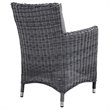 Modway Summon 2-Piece Rattan Fabric Patio Dining Chairs in Canvas/Gray