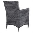 Modway Summon Dining Aluminum and Rattan Patio Armchair in Canvas/Gray