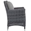 Modway Summon 4-Piece Rattan Fabric Patio Dining Chairs in Canvas/Gray