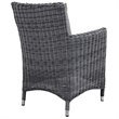 Modway Summon 4-Piece Rattan Fabric Patio Dining Chairs in Canvas/Gray