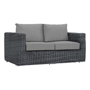 modway summon patio loveseat in gray