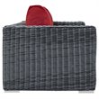 Modway Summon Aluminum and Rattan Patio Loveseat in Canvas/Red