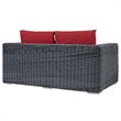 Modway Summon Aluminum and Rattan Patio Loveseat in Canvas/Red