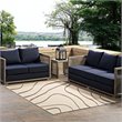 Modway Surge 5' x 8' Swirl Abstract Area Rug in Beige