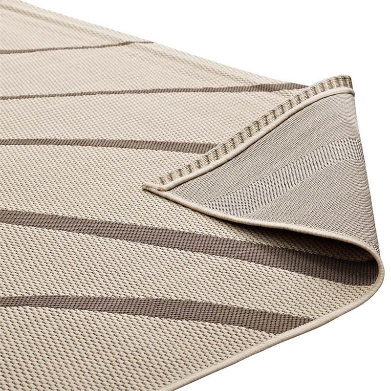 Modway Surge 5' x 8' Swirl Abstract Area Rug in Beige