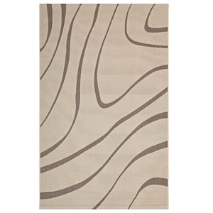 modway surge swirl abstract area rug in beige
