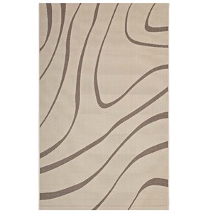 modway surge swirl abstract area rug in beige