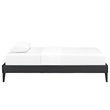 Tessie Vinyl Twin Bed Frame with Squared Tapered Legs in Black