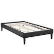 Tessie Vinyl Twin Bed Frame with Squared Tapered Legs in Black