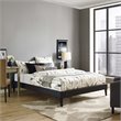 Modway Tessie Full Vinyl Bed Frame with Squared Tapered Legs in Black