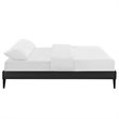 Modway Tessie Full Vinyl Bed Frame with Squared Tapered Legs in Black