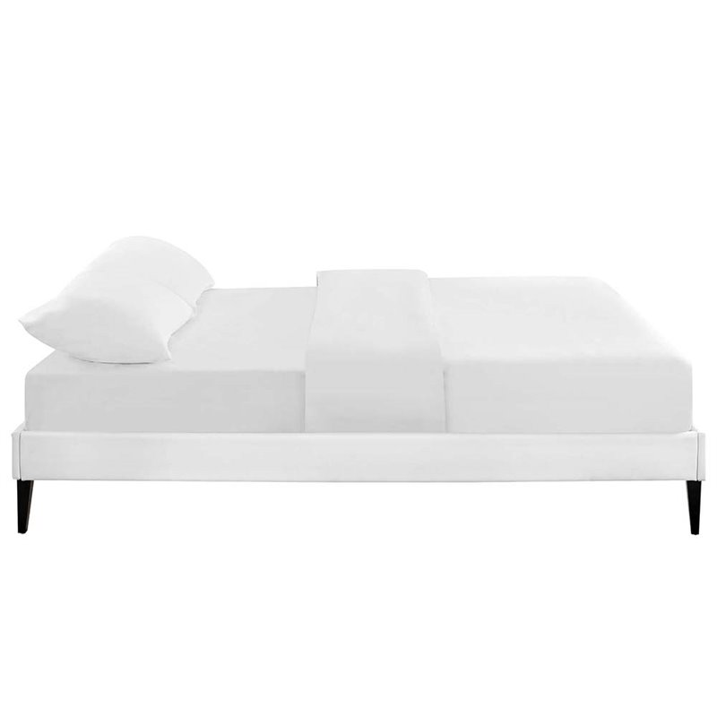 Modway Tessie Faux Leather Full Mates Platform Bed in White