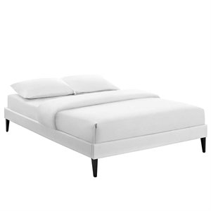 Modway Tessie Faux Leather Full Mates Platform Bed in White
