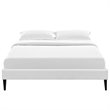 Modway Tessie Queen Vinyl Bed Frame with Squared Tapered Legs in White
