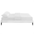 Modway Tessie Queen Vinyl Bed Frame with Squared Tapered Legs in White