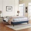 Tessie Fabric Full Bed Frame with Squared Tapered Legs in Azure
