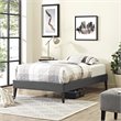 Modway Tessie Twin Polyester Fabric Bed Frame with Squared Tapered Legs in Gray