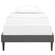 Modway Tessie Twin Polyester Fabric Bed Frame with Squared Tapered Legs in Gray