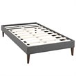 Modway Tessie Twin Polyester Fabric Bed Frame with Squared Tapered Legs in Gray