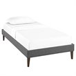 Modway Tessie Twin Polyester Fabric Bed Frame with Squared Tapered Legs in Gray