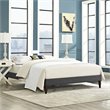Modway Tessie Full Polyester Fabric Bed Frame with Squared Tapered Legs in Gray