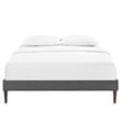 Modway Tessie Full Polyester Fabric Bed Frame with Squared Tapered Legs in Gray