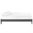 Modway Tessie Full Polyester Fabric Bed Frame with Squared Tapered Legs in Gray