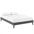 Modway Tessie Full Polyester Fabric Bed Frame with Squared Tapered Legs in Gray