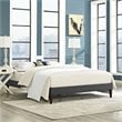 Modway Tessie Queen Polyester Fabric Bed Frame with Squared Tapered Legs in Gray