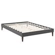 Modway Tessie Queen Polyester Fabric Bed Frame with Squared Tapered Legs in Gray