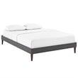 Modway Tessie Queen Polyester Fabric Bed Frame with Squared Tapered Legs in Gray