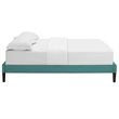 Modway Tessie Queen Polyester Fabric Bed Frame with Squared Tapered Legs in Teal
