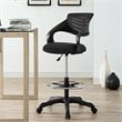 Modway Thrive Ergonomic Adjustable Swivel Mesh Fabric Drafting Chair in Black