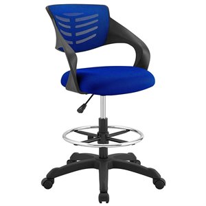 modway thrive mesh ergonomic adjustable swivel drafting stool