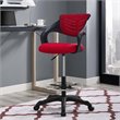 Modway Thrive Ergonomic Adjustable Swivel Mesh Fabric Drafting Chair in Red