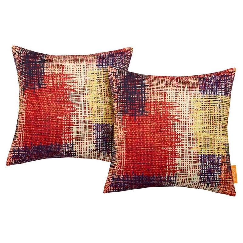 Modway Modern Polyester Fabric Outdoor Patio Single Pillow in Patch