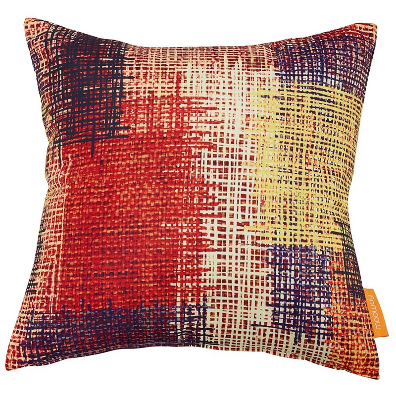 Modway Modern Polyester Fabric Outdoor Patio Single Pillow in Patch