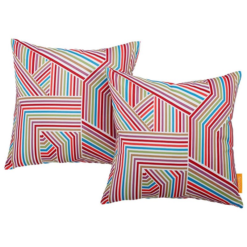 Modway Polyester Fabric Throw Pillow in Tapestry (Set of 2)