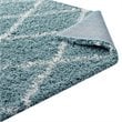 Modway Toryn 5' x 8' Diamond Lattice Shag Area Rug in Blue and Ivory