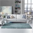 Modway Toryn 5' x 8' Diamond Lattice Shag Area Rug in Blue and Ivory