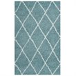 Modway Toryn 5' x 8' Diamond Lattice Shag Area Rug in Blue and Ivory