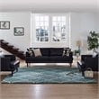 Modway Toryn 8' x 10' Diamond Lattice Shag Area Rug in Blue and Ivory