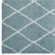 Modway Toryn 8' x 10' Diamond Lattice Shag Area Rug in Blue and Ivory
