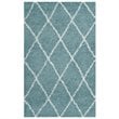 Modway Toryn 8' x 10' Diamond Lattice Shag Area Rug in Blue and Ivory