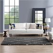 Modway Toryn 5' x 8' Diamond Lattice Shag Area Rug in Gray and Ivory