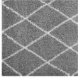 Modway Toryn 5' x 8' Diamond Lattice Shag Area Rug in Gray and Ivory