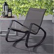 Modway Traveler Mesh Fabric & Aluminum Patio Rocker in Black